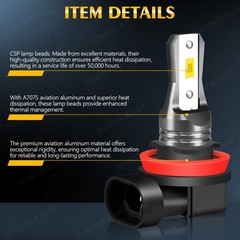 For Ford F-250 F-350 F-450 Super Duty 2023-2025 D8 LED Headlight Bulb+Fog Light
