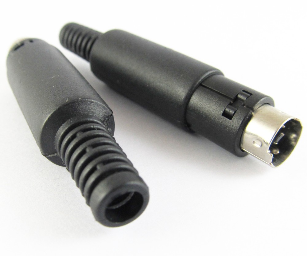 24pcs 8 Pin Mini DIN Plug Connector Plastic Handle