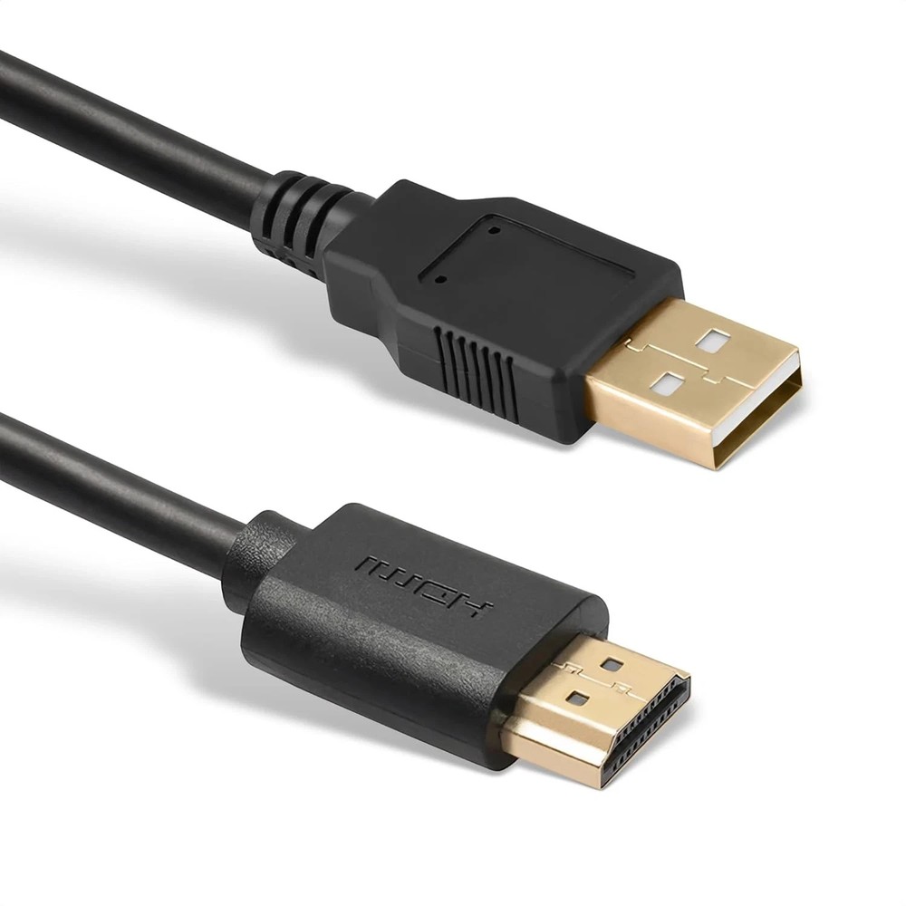USB to HDMI Cable, USB 2.0 Male to HDMI Male Charger Cable Splitter Adapter – 0.