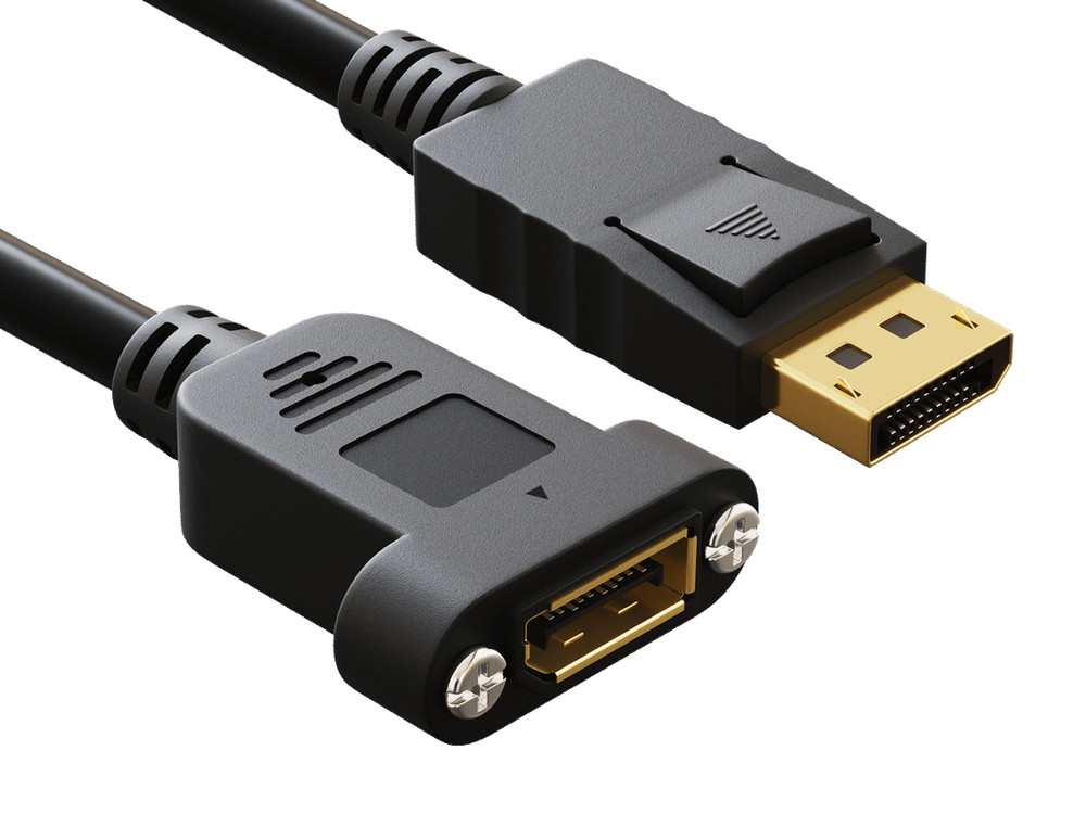 2ft DisplayPort 1.2 Panel Mount Male to Female DisplayPort Adapter Extension …
