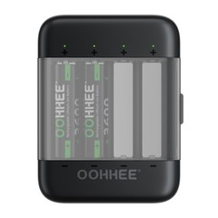 OOHHEE 4/8/12/16x AA 1.5V Lithium Rechargeable Battery 3600mWh Charging Storage