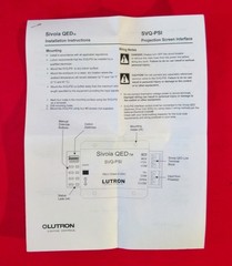 Lutron Sivoia QED SVQ-PSI Projection Screen Interface PELV 400-164 15v 100mA NEW