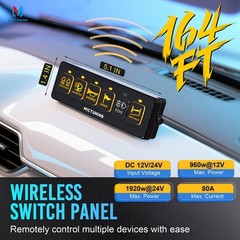 6 Gang Wireless Switch Panel, For LED Light Bar Power Circuit Box Remote Control
