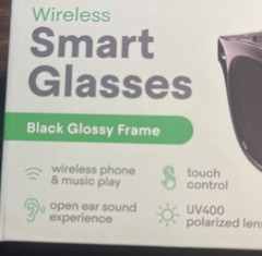 NIB WeariQ Smart Glasses Bluetooth Black UV400 Polarized Large Frame Ios Android