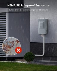 30 Amp Fused AC Disconnect Box, Outdoor Pull-Out Switch Enclosure with Fuse,