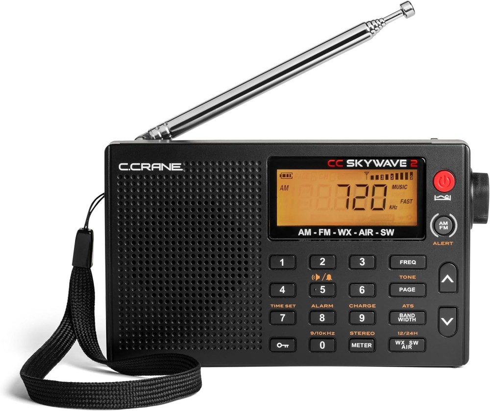 CC Skywave 2 AM, FM, Shortwave, NOAA Weather + Alert, VHF Aviation Band,Alarm