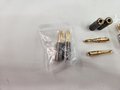 FosPower Bundle Dual Screw Audio 24K Gold Plated Jack Connector Speakers