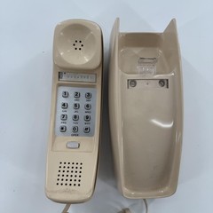 Vintage Western Electric Trimline Beige Corded Touch Tone Wall Phone Telephone
