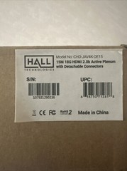 Hall Research CHD-JAV4K-DE15 15m/49ft 18Gbps 4K Javelin Active Plenum HDMI Cable