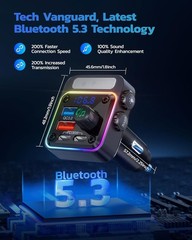 Nulaxy 54W Bluetooth 5.3 Car Adapter Charger 4-Port Fast Small, A-Black