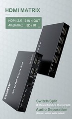 4K 60hz HDMI Matrix 2×4 2 In 4 Out Switch Splitter PC TV Audio Video Converter