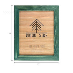 Rustic Wooden Picture Frame 11×14-100% Natural Solid Eco Distressed Green
