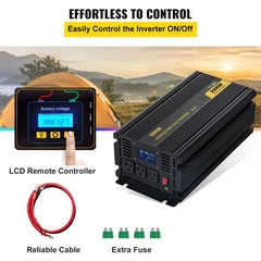 VEVOR Modified Sine Wave Converter 2500W 5000WDC 12V To AC 120V w/LCD