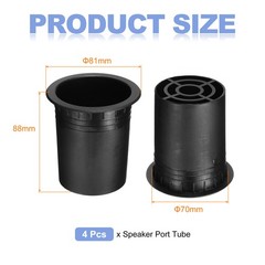 70mm x 88mm Speaker Port Tube Subwoofer Tube Bass Woofer Box 4pcs