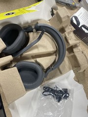 Gray/Black RF Wireless Over-Ear Headphones w/ Built-In Mic, USB Cable