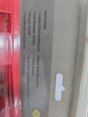 Red Corded Telephone Desk/Wall Large Number Keypad Flash Button