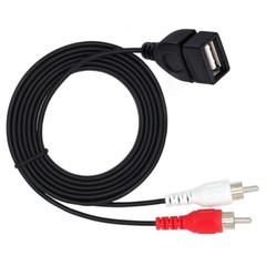 USB 2.0 A Female to 2 RCA Phono Male Plug Audio PC TV Video Extension Cable Cord