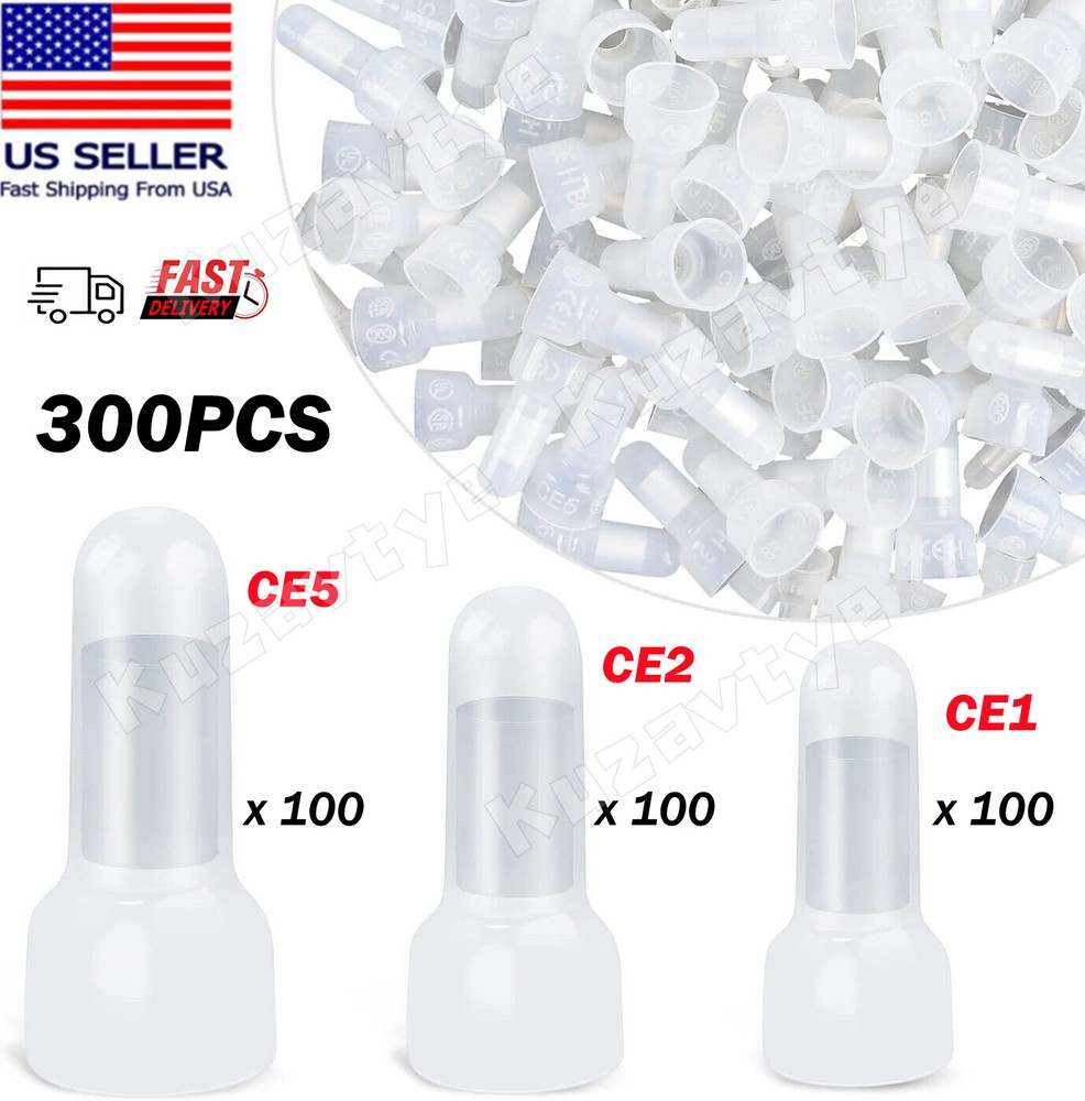 700/300PCS Closed End Crimp Caps Terminals 12-10 16-14 22-18 AWG Wire Connectors