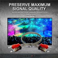 1/4PACK RCA Audio Cable Twisted Pair with Noise Reduction Interconnect Amp Wire