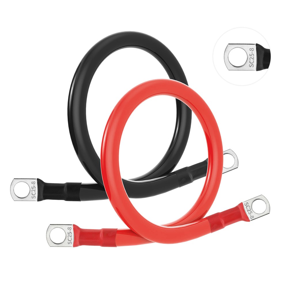 WattCycle 4AWG 11 Inches Battery Inverter Cable Set for Solar Car Boat Marine