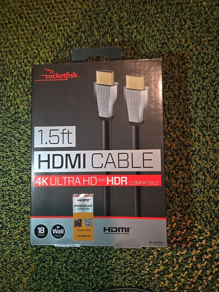 Rocketfish- 1.5′ 4K Ultra HD In-Wall HDMI Cable – Black