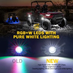 Xprite RGBW LED Rock Lights Neon Kit Remote Control Bluetooth For Jeep Truck UTV