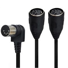 50cm/19in 5 Pin Din Male to 2x 5 Pin Din Female Audio Adapter Y Splitter Cable