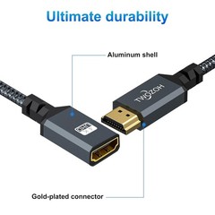 10FT High-Speed HDMI Extension Cable 2-Pack, 4K@60Hz, Braided & Tangle-Free