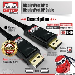 Display Port to Display Port Cable DP to DP 4K 60Hz High Speed UHD Video Audio