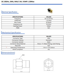 SMA Male RF Coaxial Termination Dummy Load 50 Ohm 1W 18GHz USA Shipping