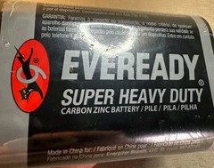 Eveready No. 1209 Super Heavy Duty 6V Lantern Battery Carbon Zinc Coil New HTF