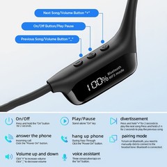 Mpow Bone Conduction Headphones IPX8 Waterproof Bluetooth 5.4 Swimming Headphone