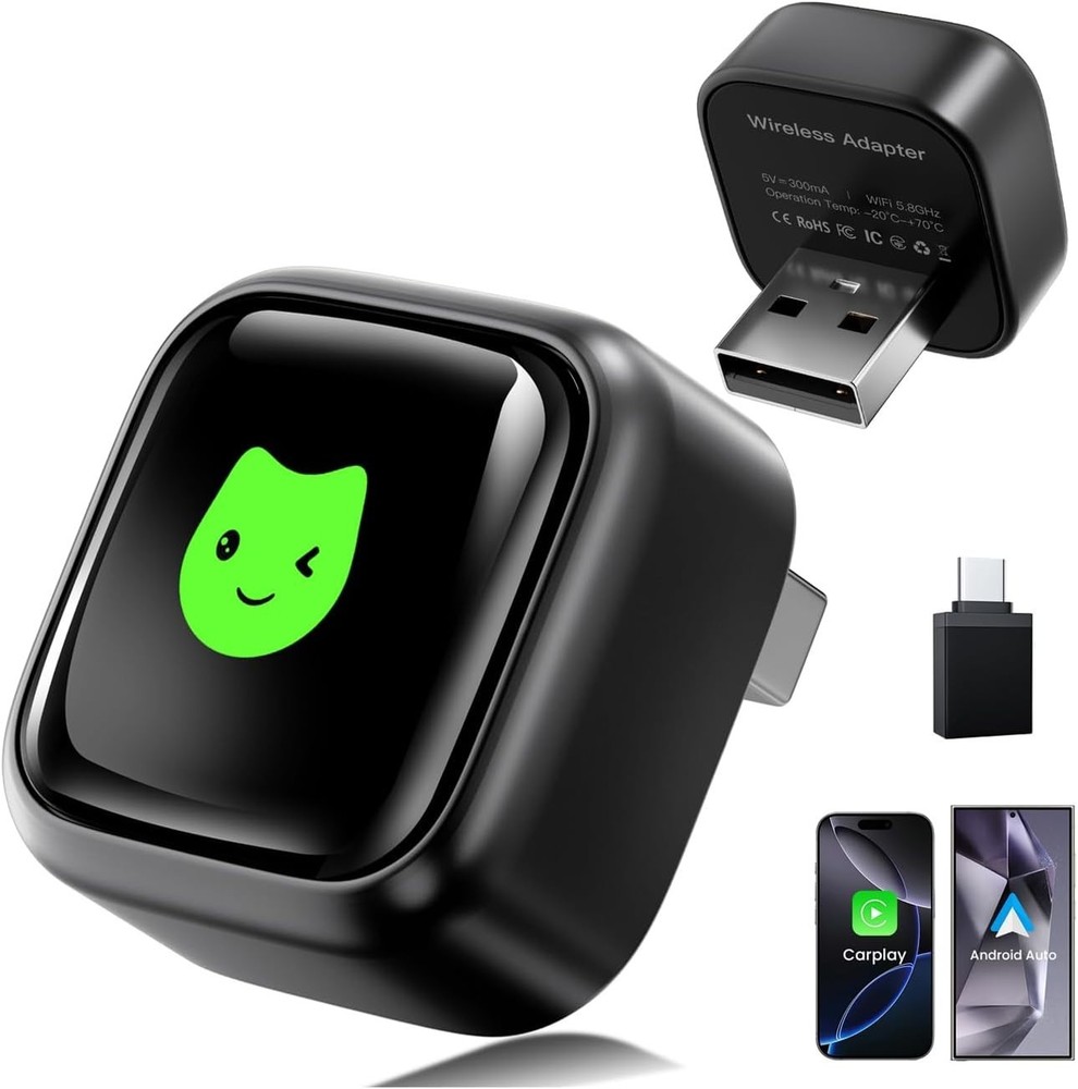 2026 Wireless CarPlay Adapter For iPhone & Android Auto iOS 10+ Android 11+