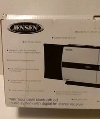 Jensen Bluetooth Wall-Mountable Music System CD Player FM Radio JBS-225 Open Box