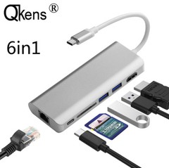 Type C to USB 3.0 HUB Card Reader 4K HDMI TV Gigabit Ethernet Lan Cable Adapter