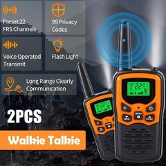 2 PACK Long Range 100 Mile Waterproof Walkie Talkie Two Way Radio Charge Headset