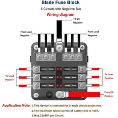 6/ 12 Way Blade Fuse Box Block Holder LED Car Boat Power Distribution Panel 12V