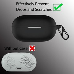 Chic Black Silicone Case for Beats Solo Buds with Fashion Keychain Accessory