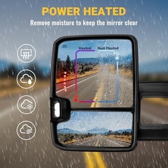 Towing Mirrors Painted Switchback Turn Lights Compatible with 2003-2007 White