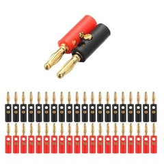 40PCS 4mm Gold Plated Banana Plugs Audio Jack Speaker Wire Cable Screw Connector