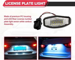 2 Pcs LED License Plate Light Lamp Tag Lights Compatible with Honda MDX TSX TL I