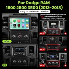 (4GB+64GB) Car Stereo for Dodge RAM 1500 2500 Manual AC 4GB RAM + 64GB ROM