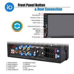Double 2 DIN 7 in Wireless Apple Carplay Car Stereo Head Unit HD Screen FM Radio