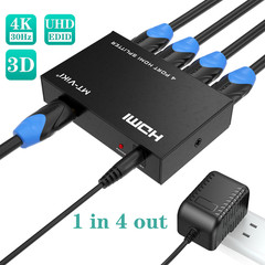 MT-VIKI 1 in 4 out HDMI Splitter 4K@30Hz Power 1×4 3D Full HD for PS4 Fire Stick