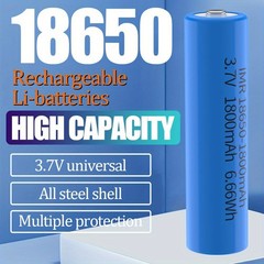 2 Pack 3.7V Rechargeable Button top Batteries (1800mAh) / Smart Charger lot