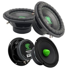 Car Speakers Bundle: 2x 2500W 12″ Subwoofers + 2x 650W 6.5″ Midrange Speakers
