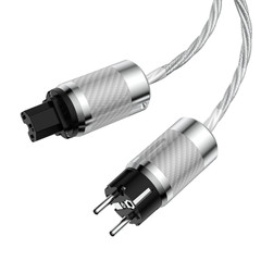 HI-End Silver Plated Braided audiophile power cable Euro & US connectors hifi