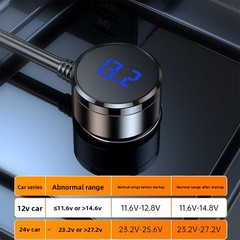 7 in 1 Cigarette Lighter Splitter 3 Socket Car Charger Adapter 12V/24V PD 2 USB