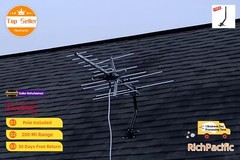 Long Range Yagi HDTV Antenna Outdoor 250 Mile UHF VHF FM Signal Booster
