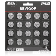 Bevigor CR2032 3V Lithium Coin Batteries 12-Pack Silver